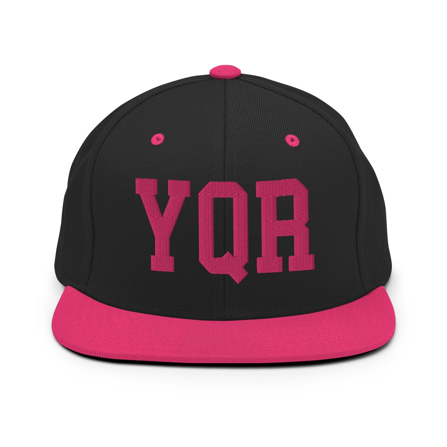 College-Style Classic Snapback Hat • Pink Embroidery • YQR Regina • YHM Designs - Image 07