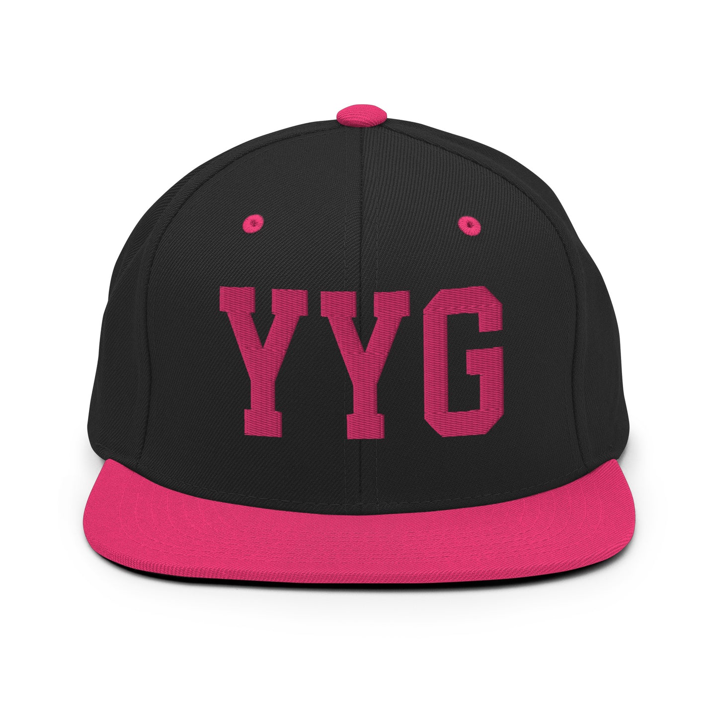College-Style Classic Snapback Hat • Pink Embroidery • YYG Charlottetown • YHM Designs - Image 07