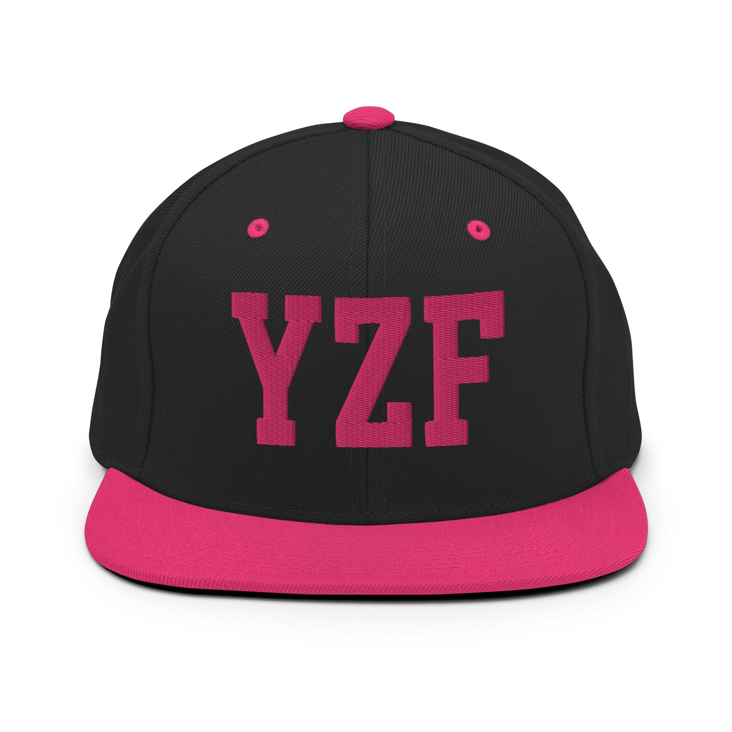 College-Style Classic Snapback Hat • Pink Embroidery • YZF Yellowknife Souvenir • YHM Designs - Image 07