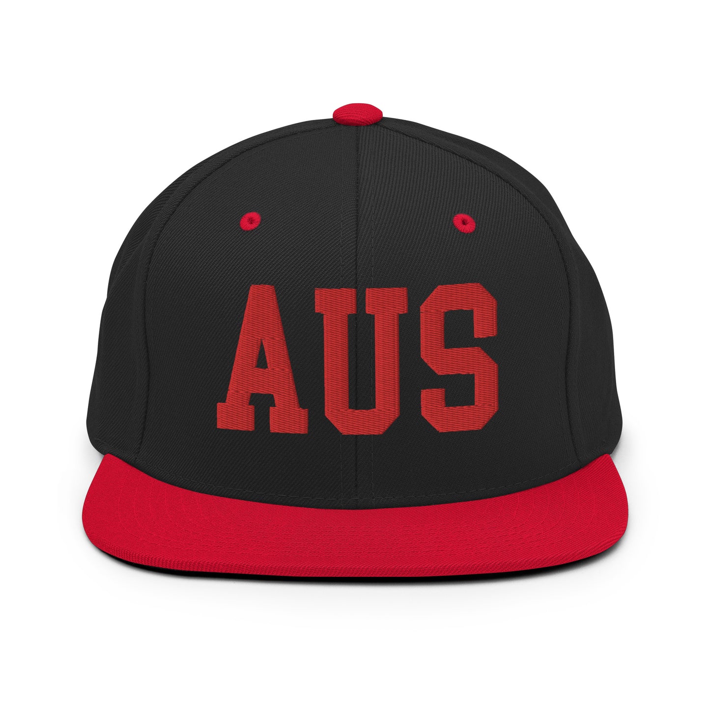 College-Style Classic Snapback Hat • Red • AUS Austin • YHM Designs - Image 11