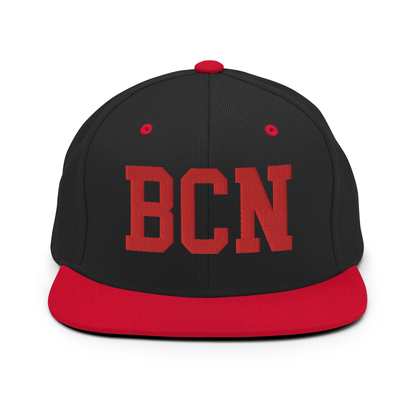 College-Style Classic Snapback Hat • Red • BCN Barcelona • YHM Designs - Image 11
