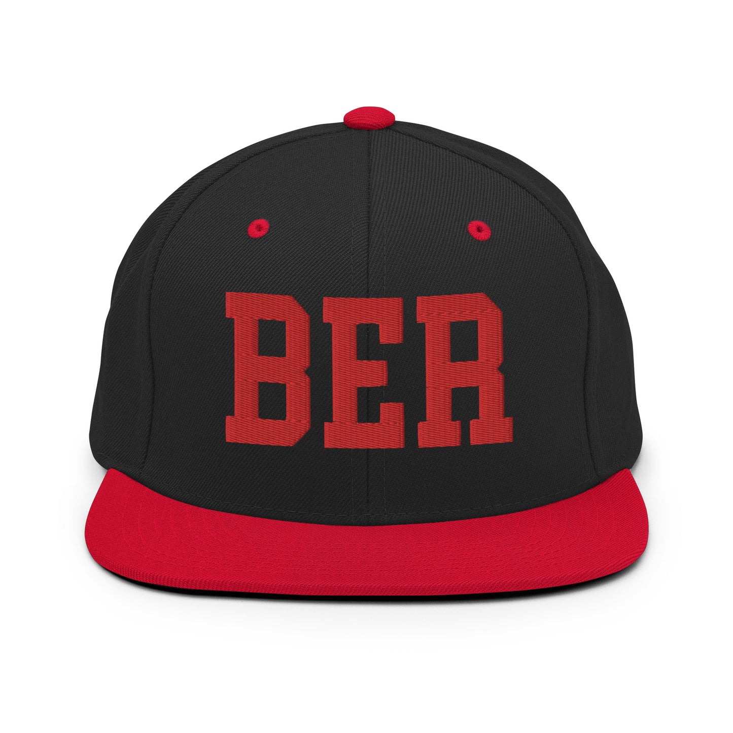 College-Style Classic Snapback Hat • Red • BER Berlin • YHM Designs - Image 11