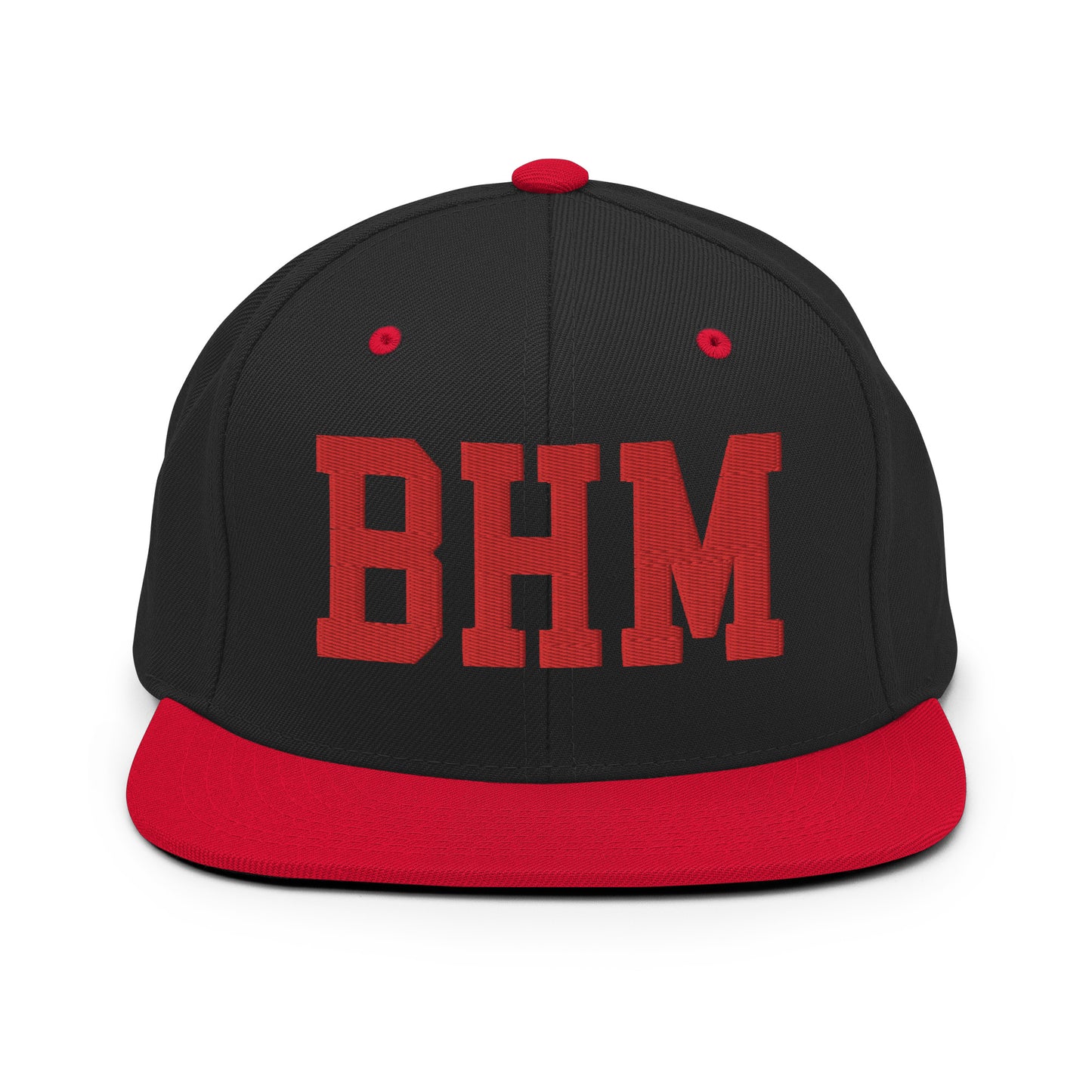 College-Style Classic Snapback Hat • Red • BHM Birmingham • YHM Designs - Image 11