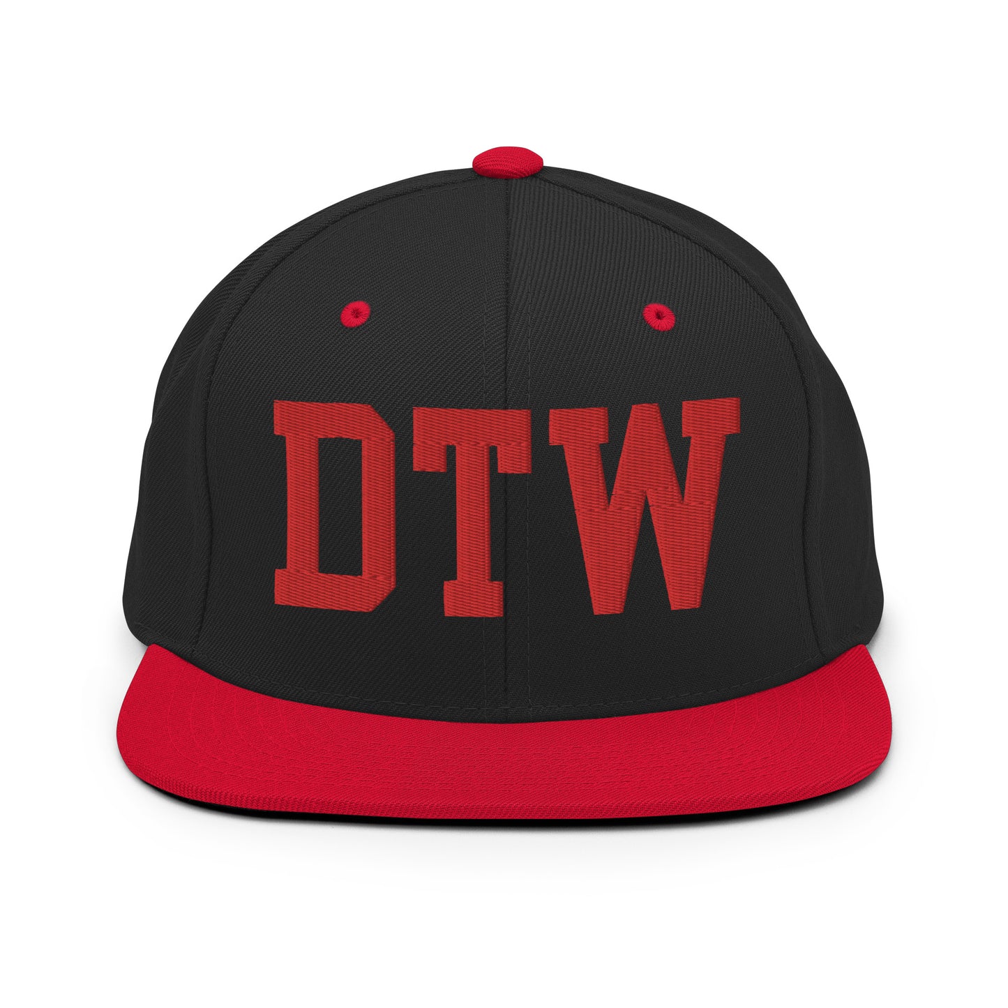 College-Style Classic Snapback Hat • Red • DTW Detroit • YHM Designs - Image 11