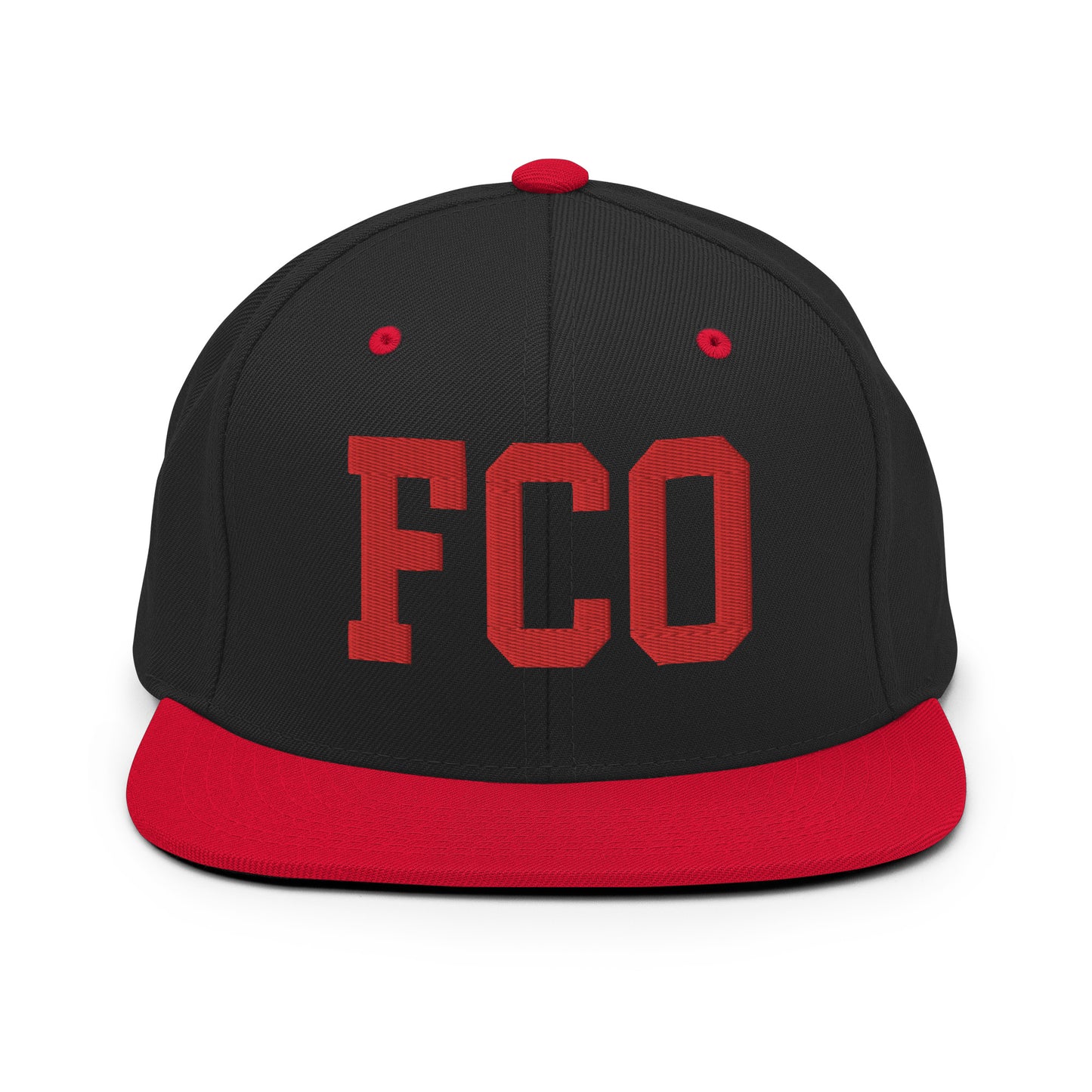College-Style Classic Snapback Hat • Red • FCO Rome • YHM Designs - Image 11