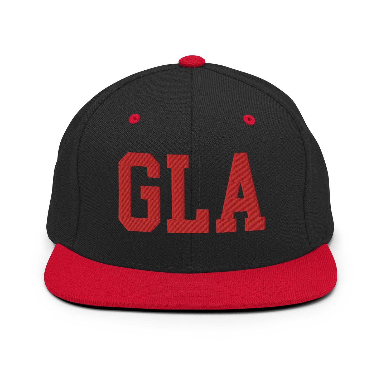 College-Style Classic Snapback Hat • Red • GLA Glasgow • YHM Designs - Image 11