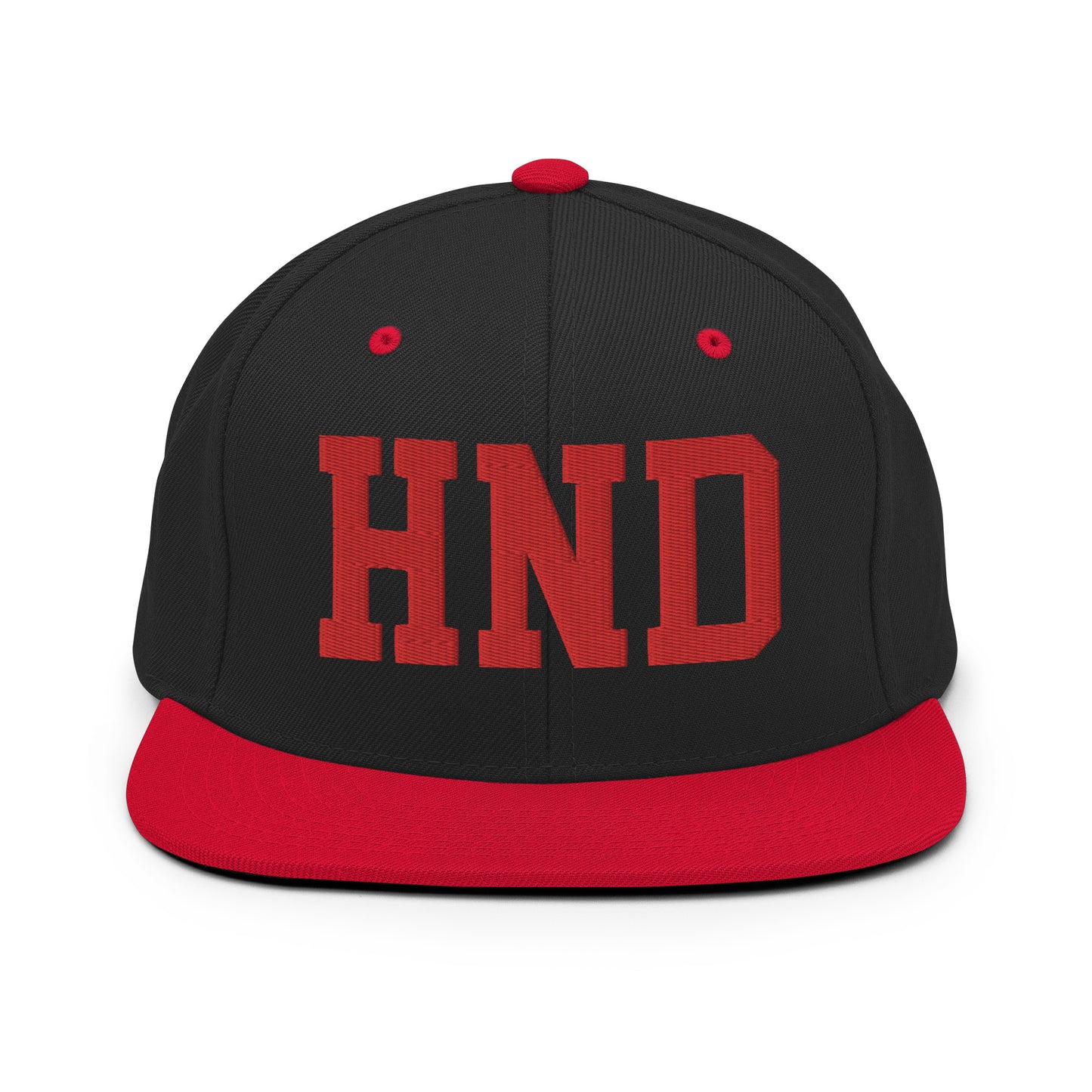 College-Style Classic Snapback Hat • Red • HND Tokyo • YHM Designs - Image 11