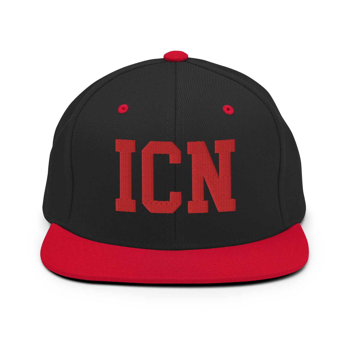 College-Style Classic Snapback Hat • Red • ICN Seoul • YHM Designs - Image 11