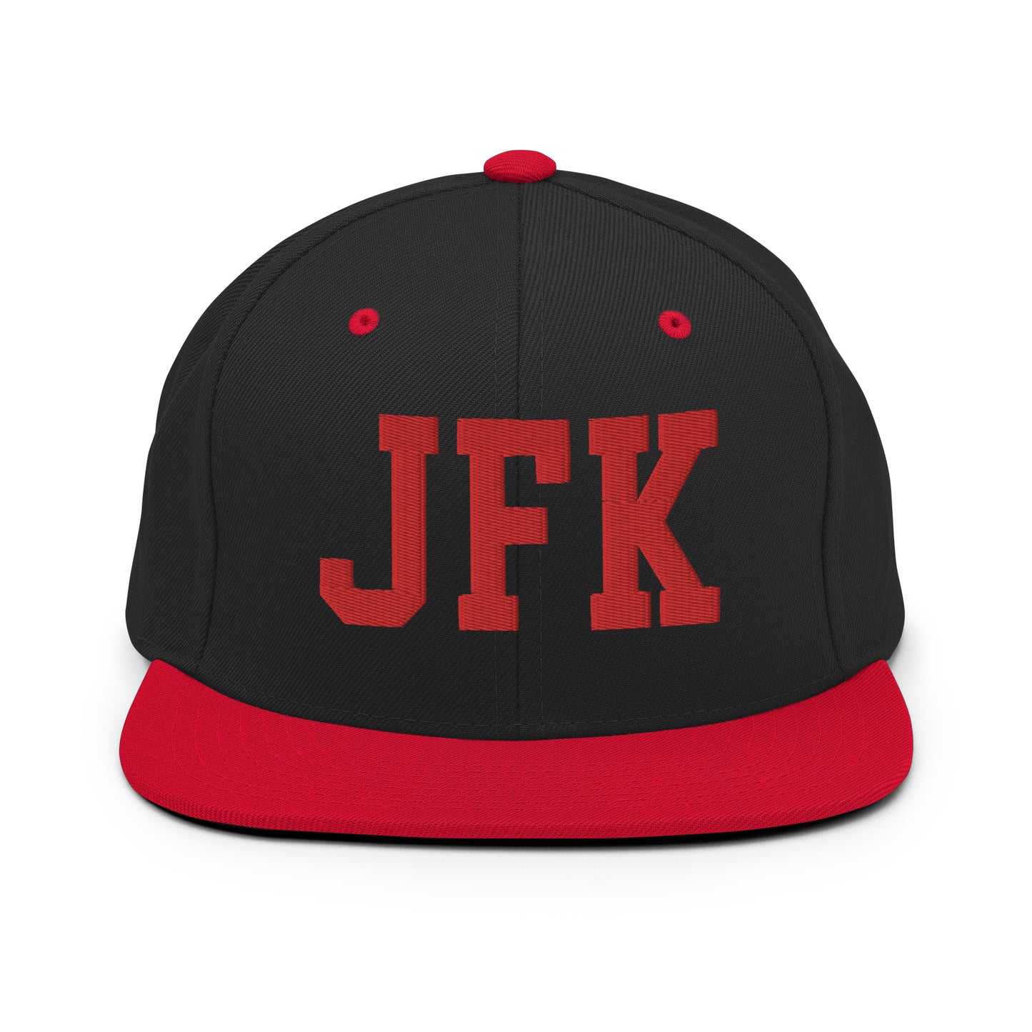 College-Style Classic Snapback Hat • Red • JFK New York City • YHM Designs - Image 11