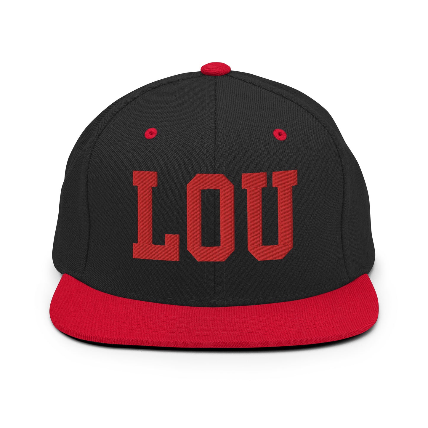 College-Style Classic Snapback Hat • Red • LOU Louisville • YHM Designs - Image 11