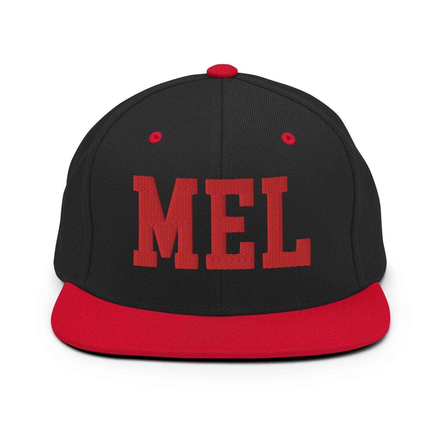 College-Style Classic Snapback Hat • Red • MEL Melbourne • YHM Designs - Image 11