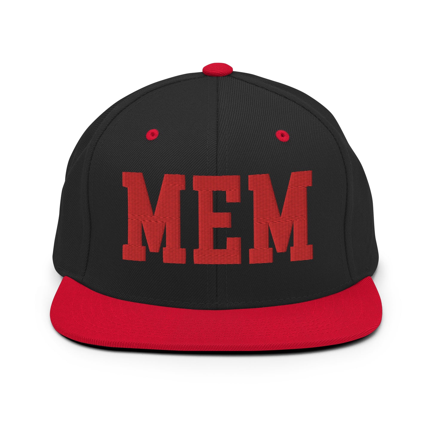 College-Style Classic Snapback Hat • Red • MEM Memphis • YHM Designs - Image 11