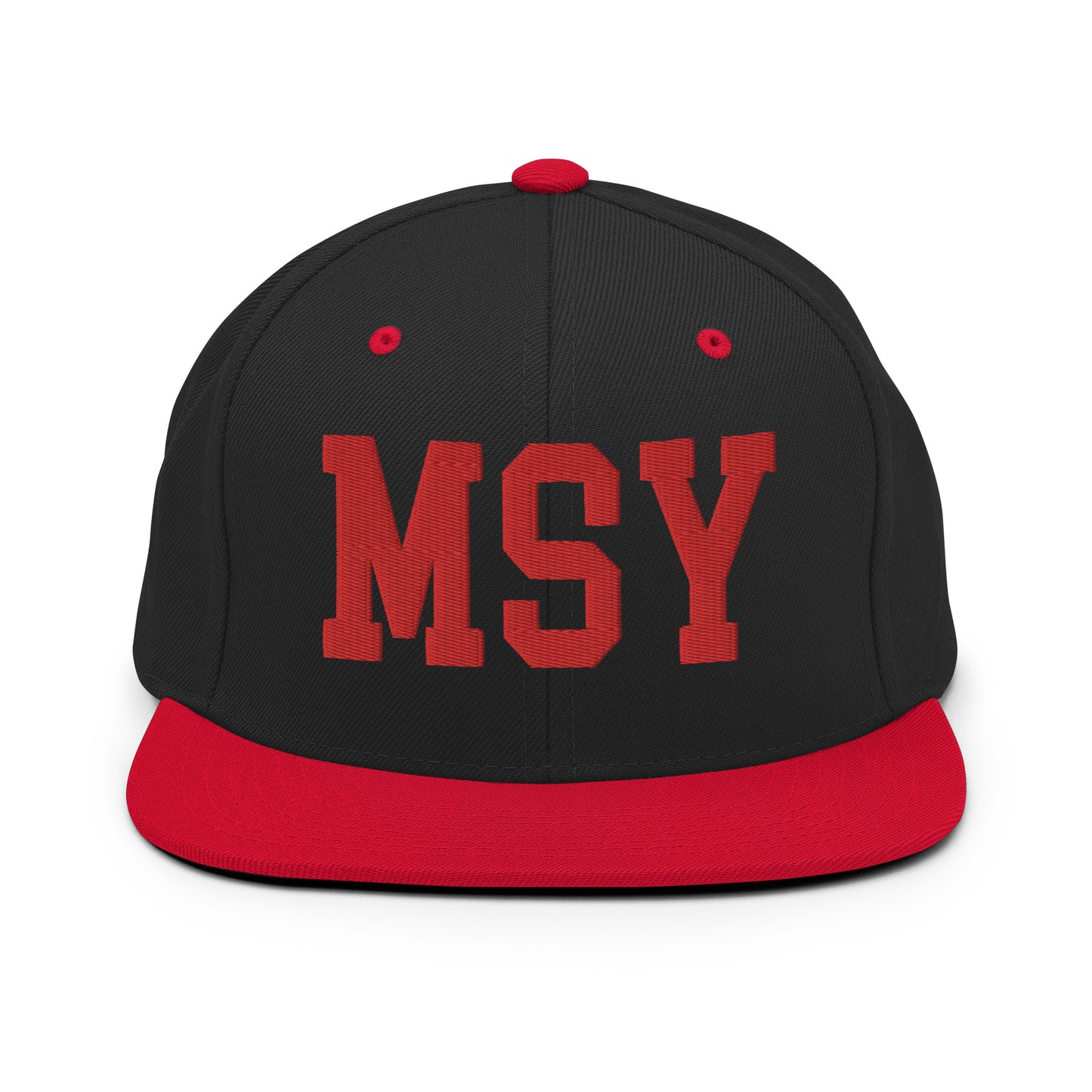 College-Style Classic Snapback Hat • Red • MSY New Orleans • YHM Designs - Image 11