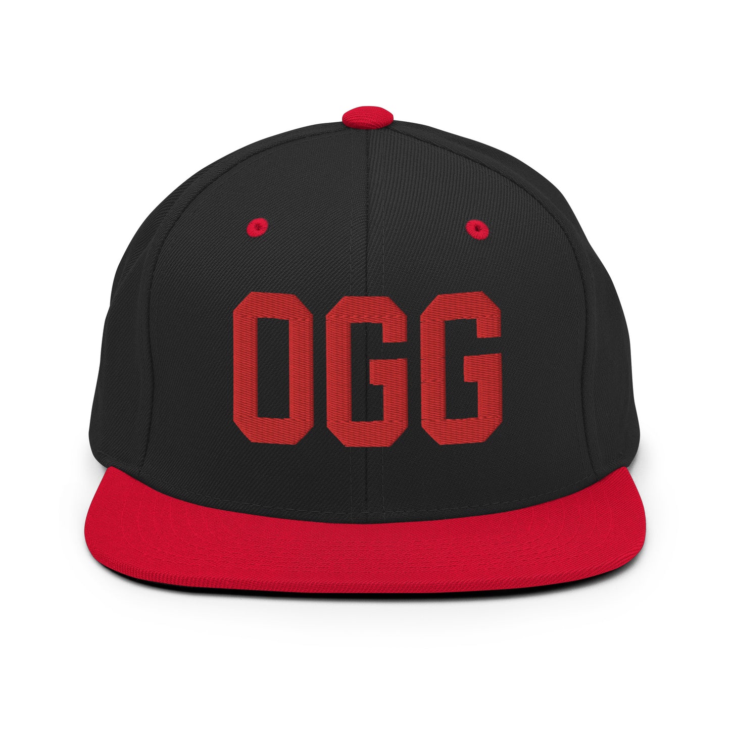 College-Style Classic Snapback Hat • Red • OGG Maui Souvenir • YHM Designs - Image 11