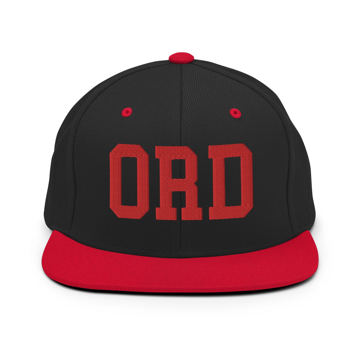 College-Style Classic Snapback Hat • Red • ORD Chicago • YHM Designs - Image 11