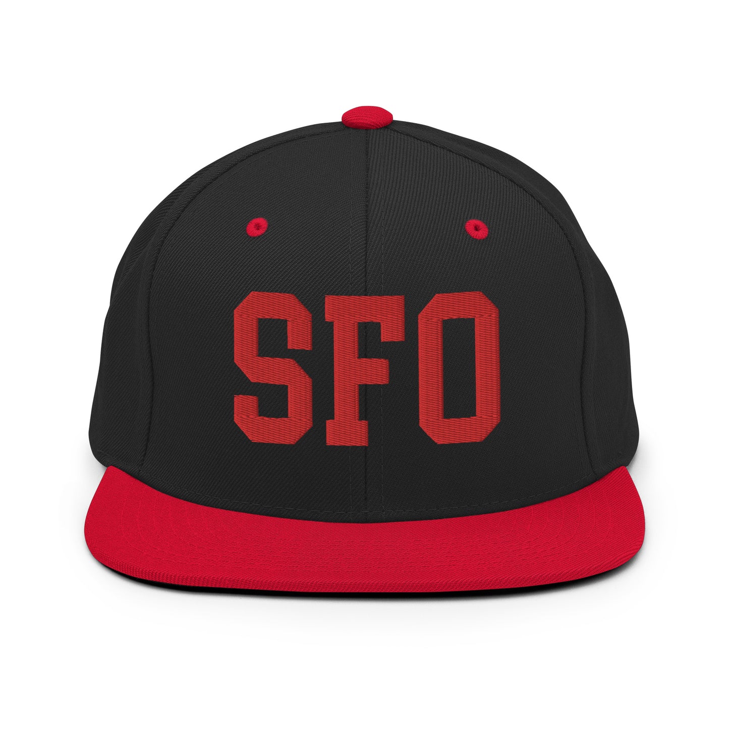 College-Style Classic Snapback Hat • Red • SFO San Francisco • YHM Designs - Image 11