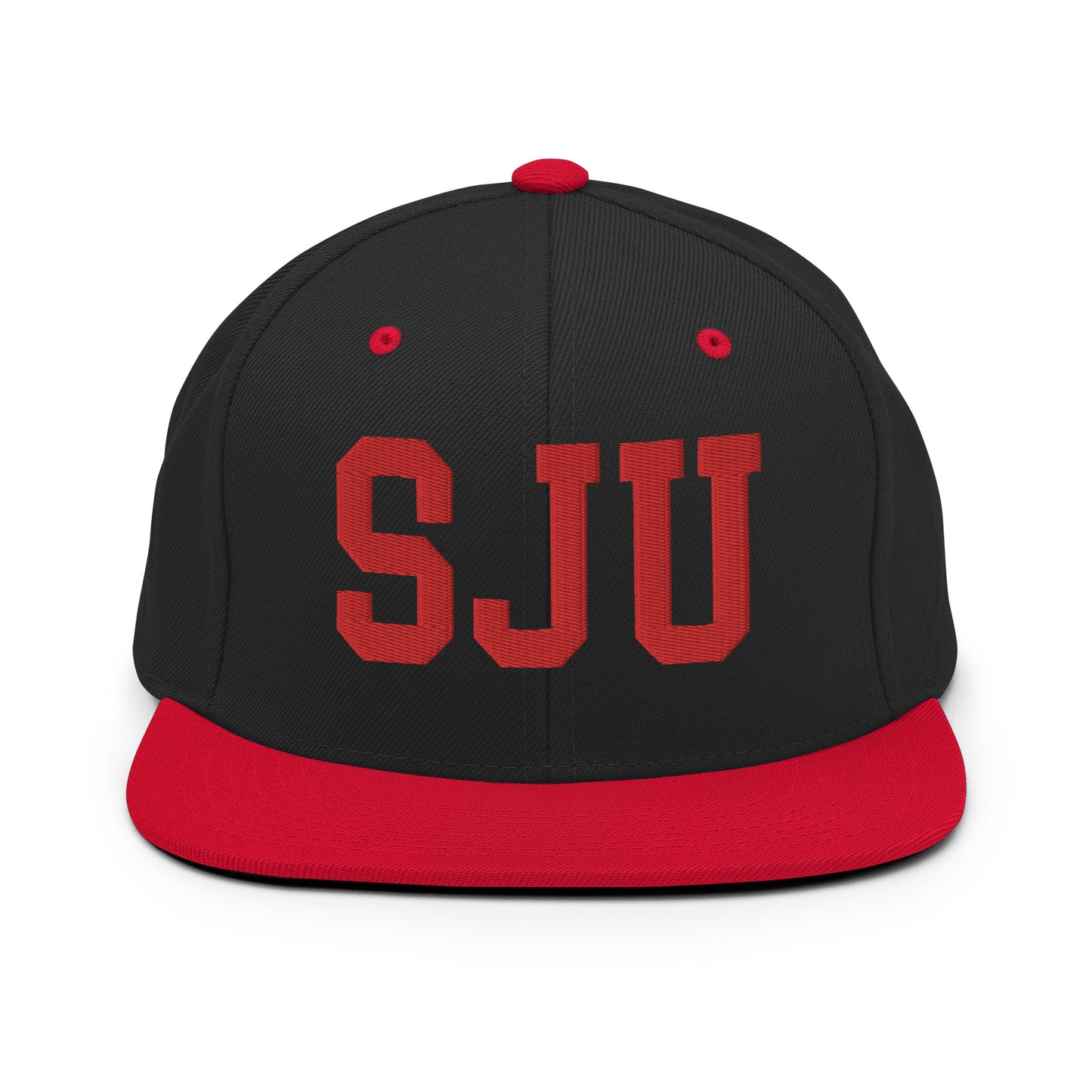 College-Style Classic Snapback Hat • Red • SJU San Juan • YHM Designs - Image 11