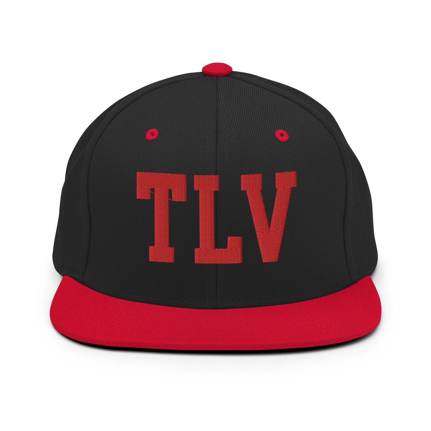 College-Style Classic Snapback Hat • Red • TLV Tel Aviv • YHM Designs - Image 11