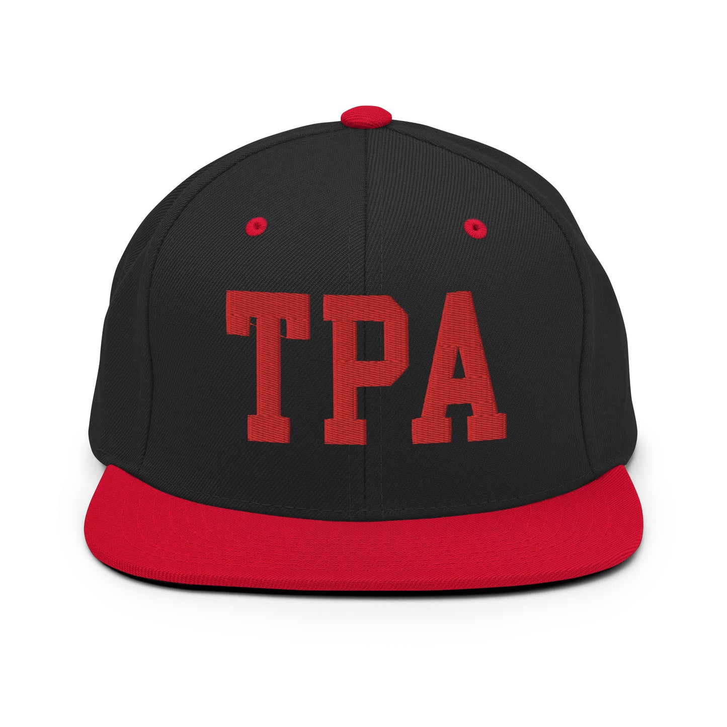 College-Style Classic Snapback Hat • Red • TPA Tampa • YHM Designs - Image 11