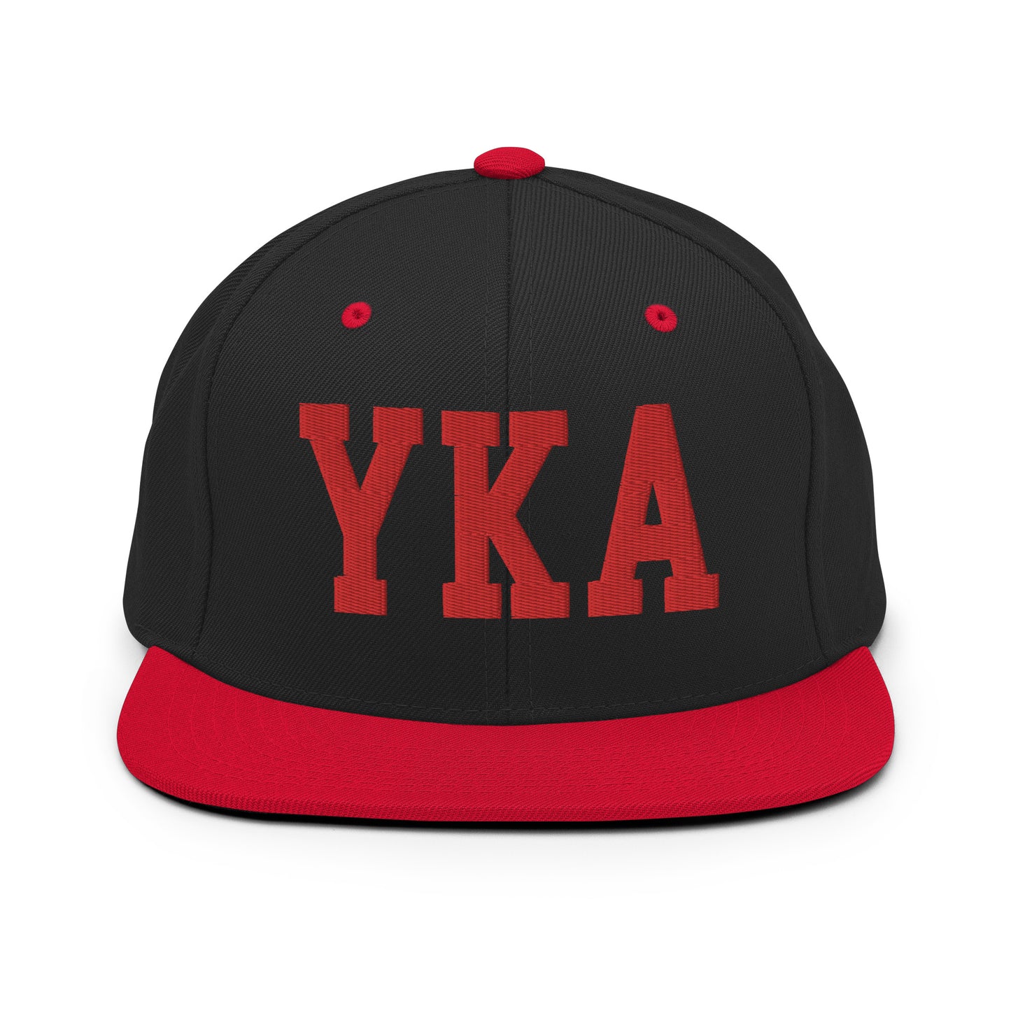 College-Style Classic Snapback Hat • Red • YKA Kamloops • YHM Designs - Image 11