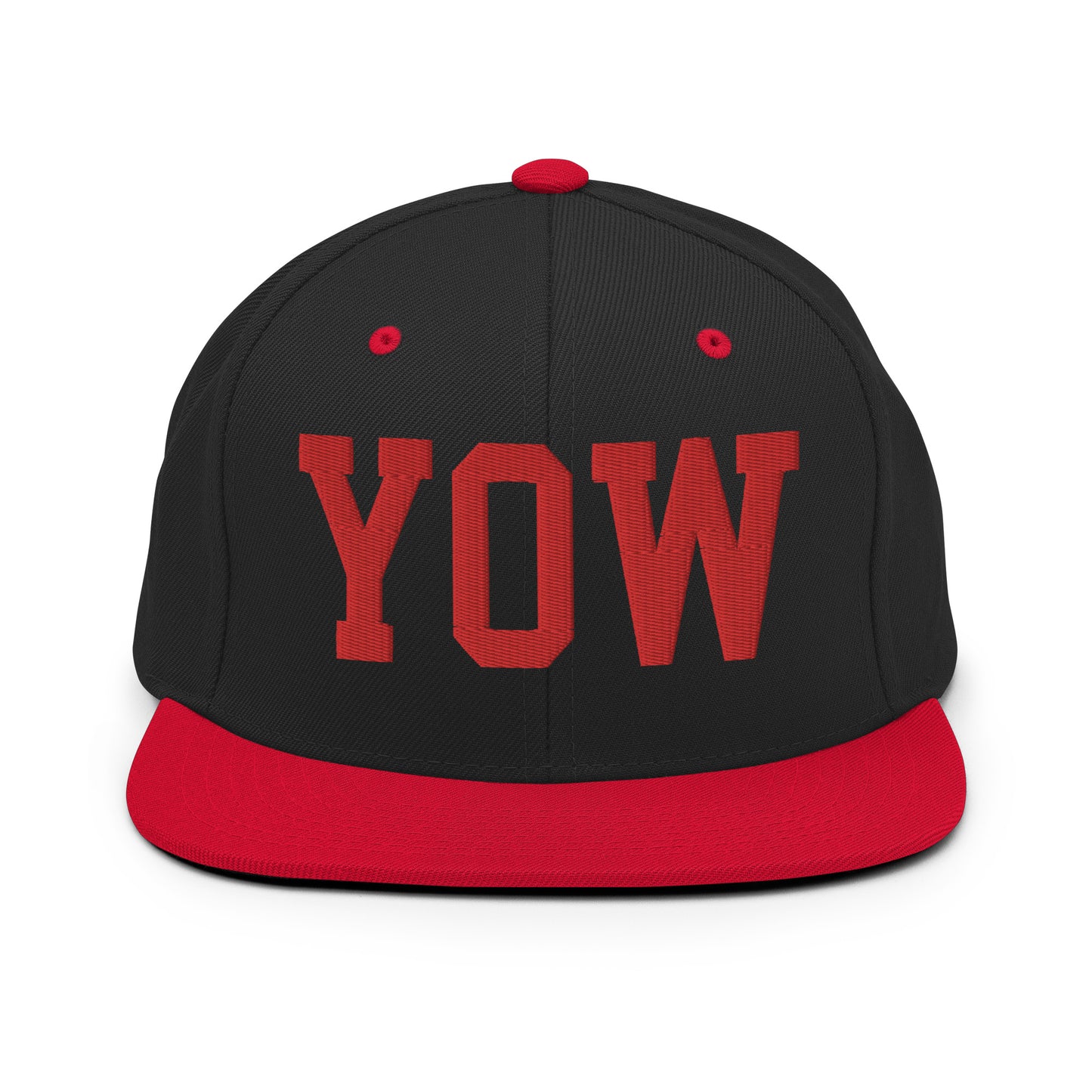 College-Style Classic Snapback Hat • Red • YOW Ottawa • YHM Designs - Image 11