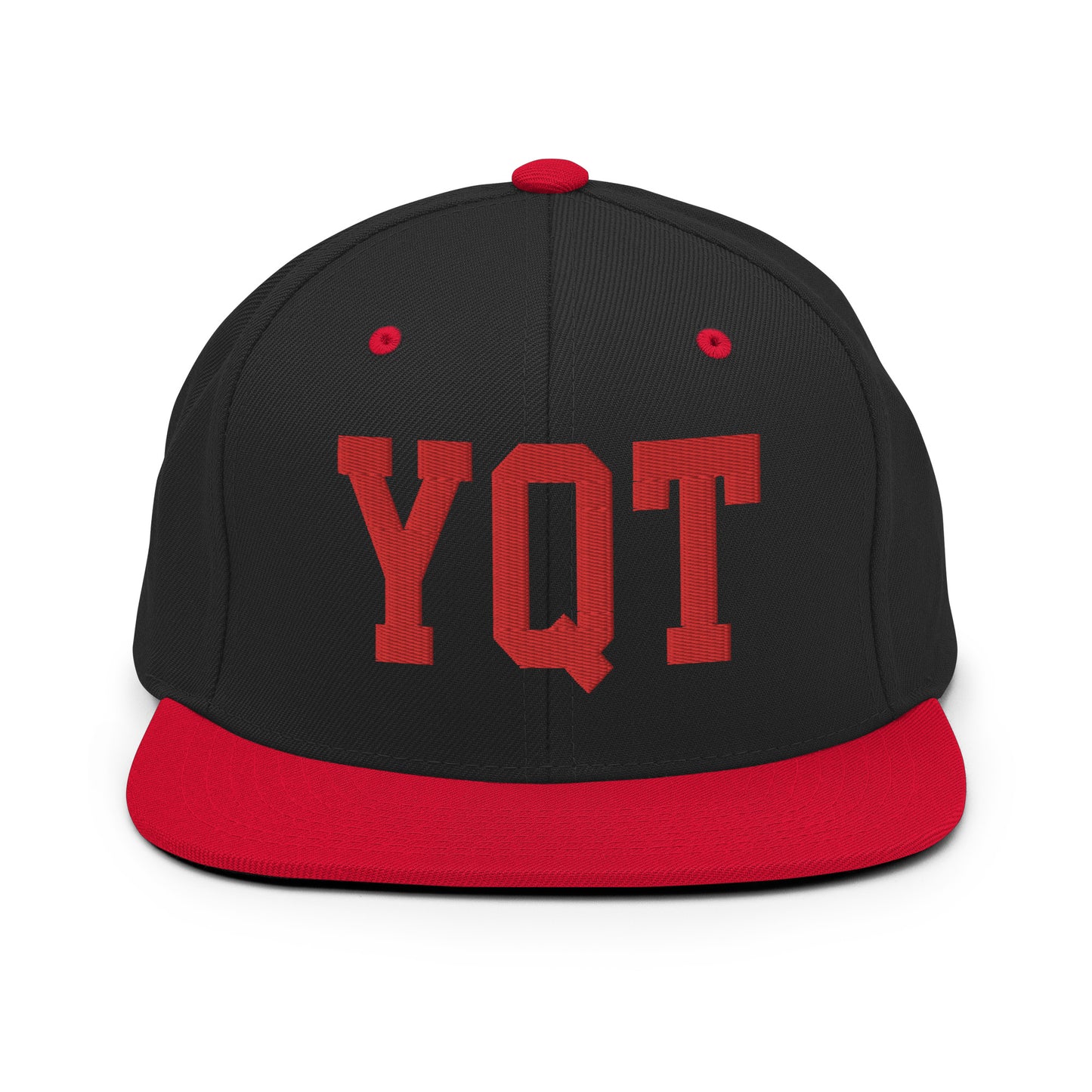 College-Style Classic Snapback Hat • Red • YQT Thunder Bay • YHM Designs - Image 11