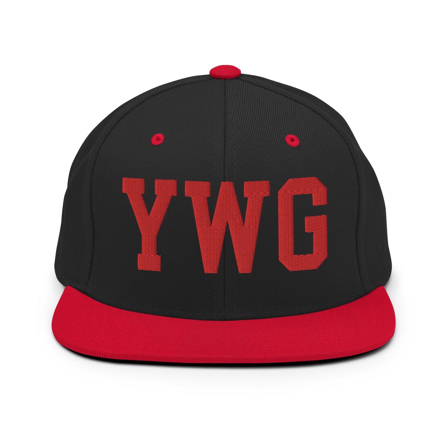 College-Style Classic Snapback Hat • Red • YWG Winnipeg • YHM Designs - Image 11