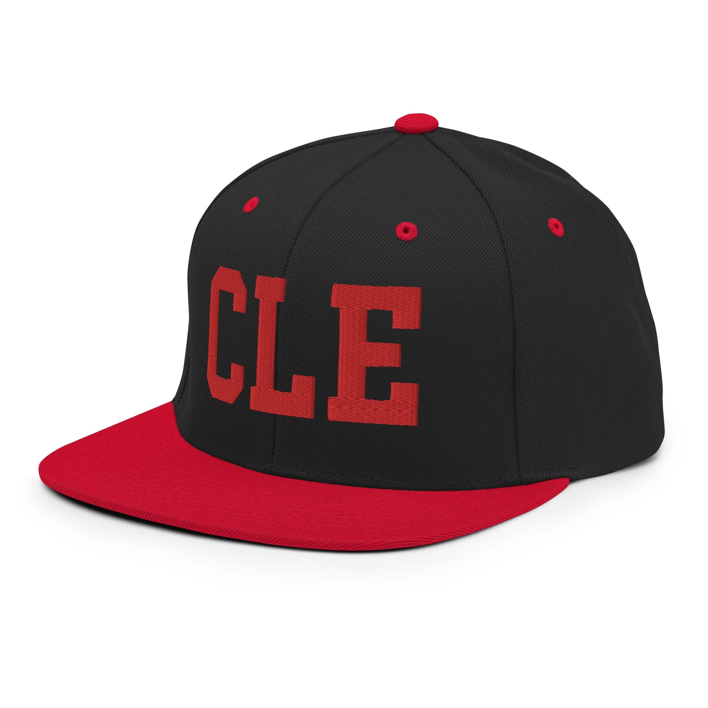 College-Style Classic Snapback Hat • Red • CLE Cleveland • YHM Designs - Image 13