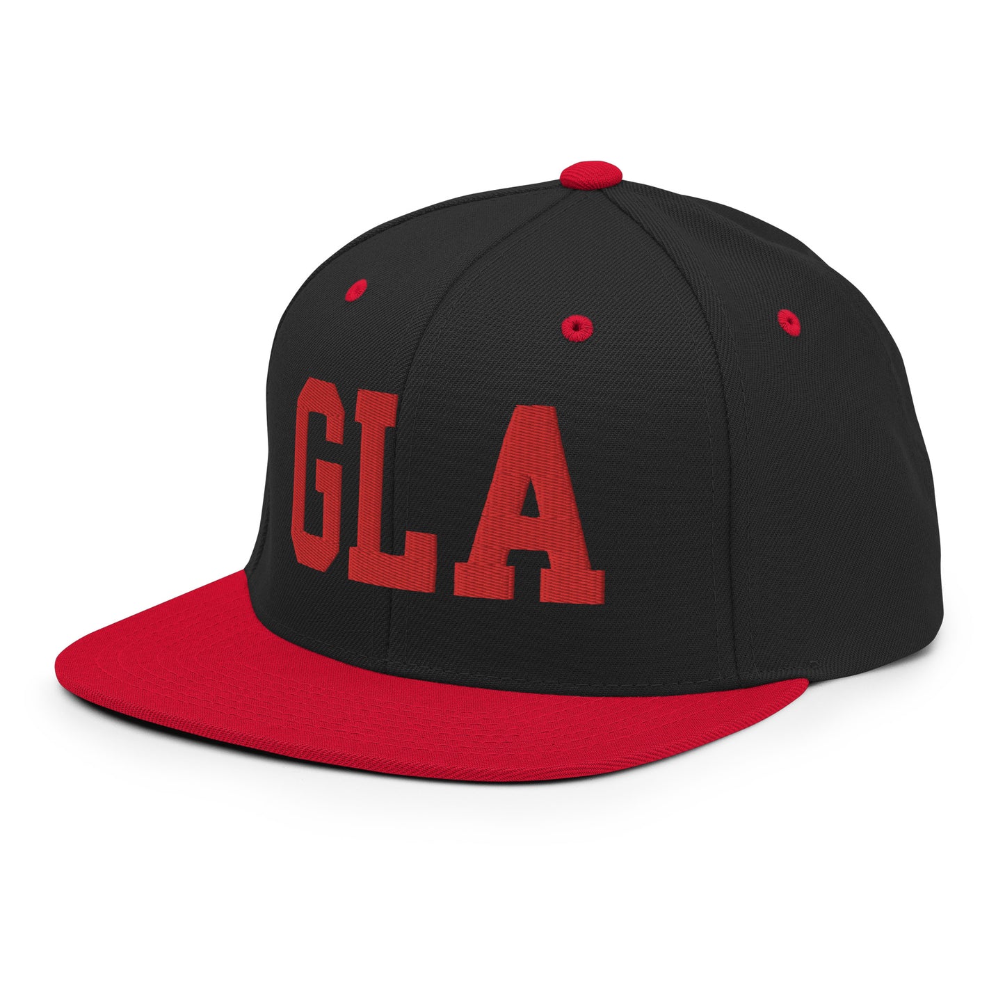 College-Style Classic Snapback Hat • Red • GLA Glasgow • YHM Designs - Image 13