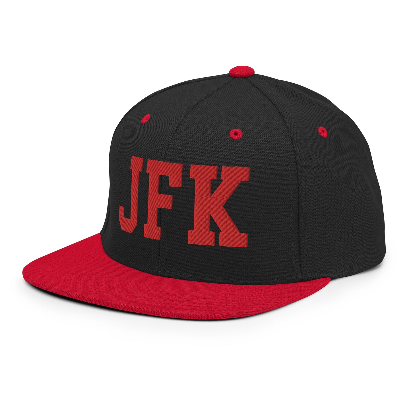 College-Style Classic Snapback Hat • Red • JFK New York City • YHM Designs - Image 13