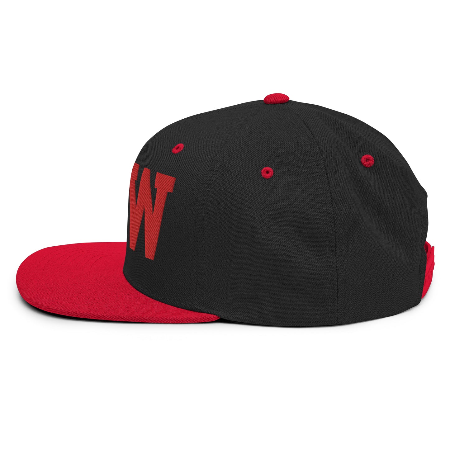 College-Style Classic Snapback Hat • Red • DTW Detroit • YHM Designs - Image 14