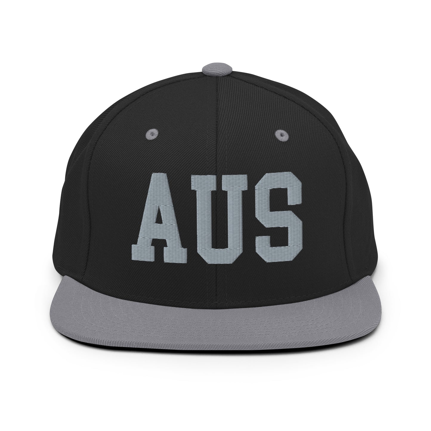 College-Style Classic Snapback Hat • Grey • AUS Austin Souvenir • YHM Designs - Image 11