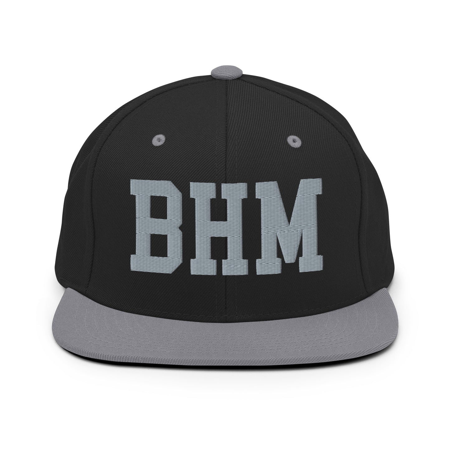 College-Style Classic Snapback Hat • Grey • BHM Birmingham • YHM Designs - Image 11