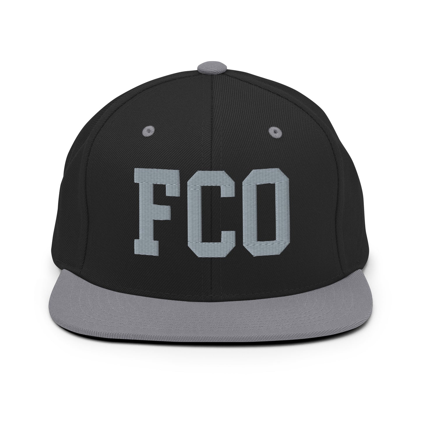 College-Style Classic Snapback Hat • Grey • FCO Rome Souvenir • YHM Designs - Image 11