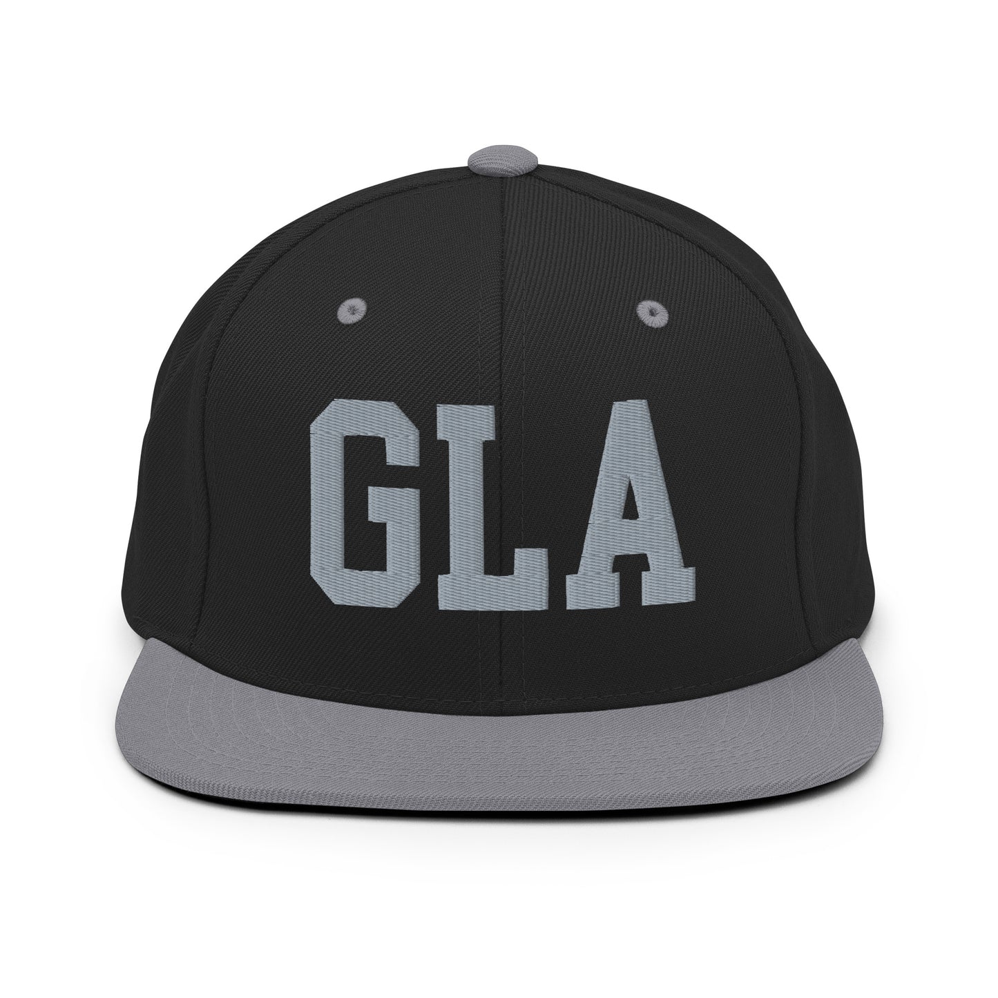 College-Style Classic Snapback Hat • Grey • GLA Glasgow Souvenir • YHM Designs - Image 11