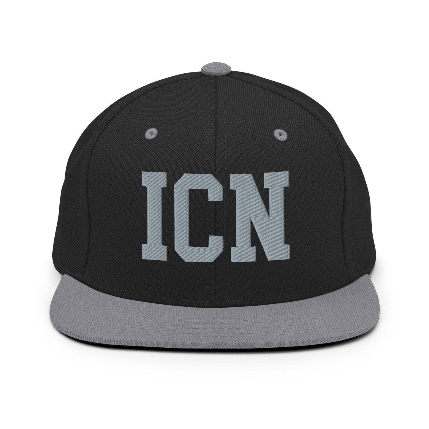 College-Style Classic Snapback Hat • Grey • ICN Seoul Souvenir • YHM Designs - Image 11