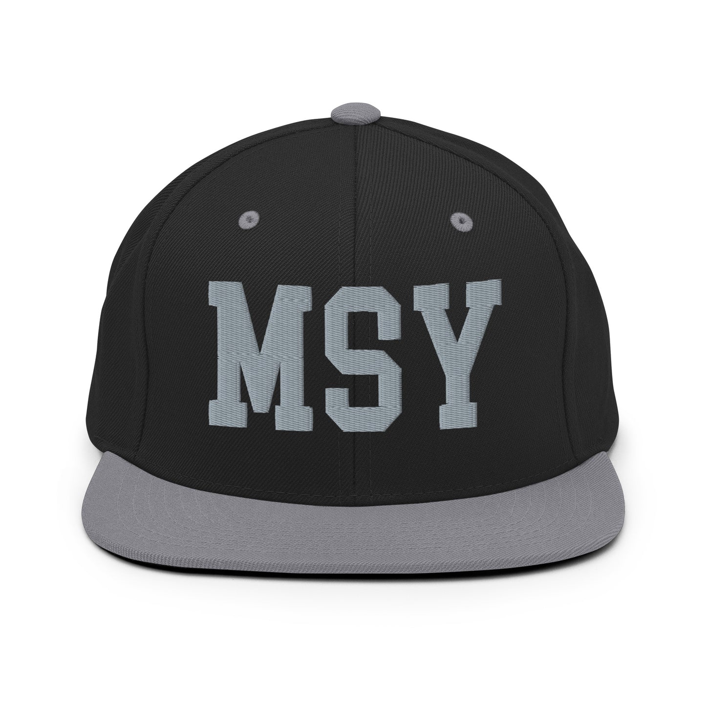 College-Style Classic Snapback Hat • Grey • MSY New Orleans Souvenir • YHM Designs - Image 11