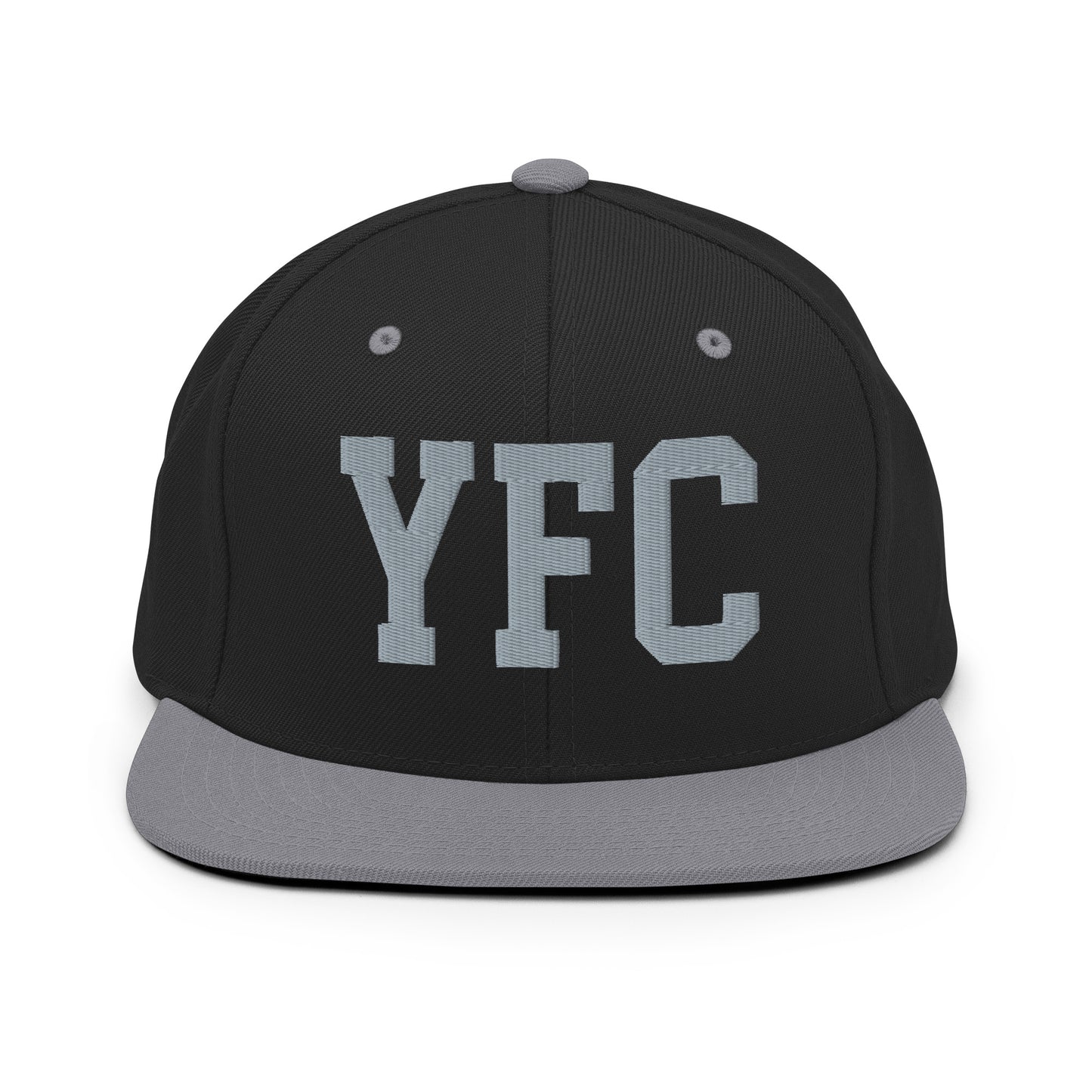 College-Style Classic Snapback Hat • Grey • YFC Fredericton Souvenir • YHM Designs - Image 11