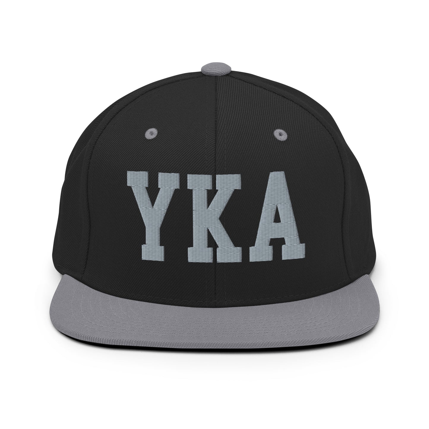 College-Style Classic Snapback Hat • Grey • YKA Kamloops Souvenir • YHM Designs - Image 11