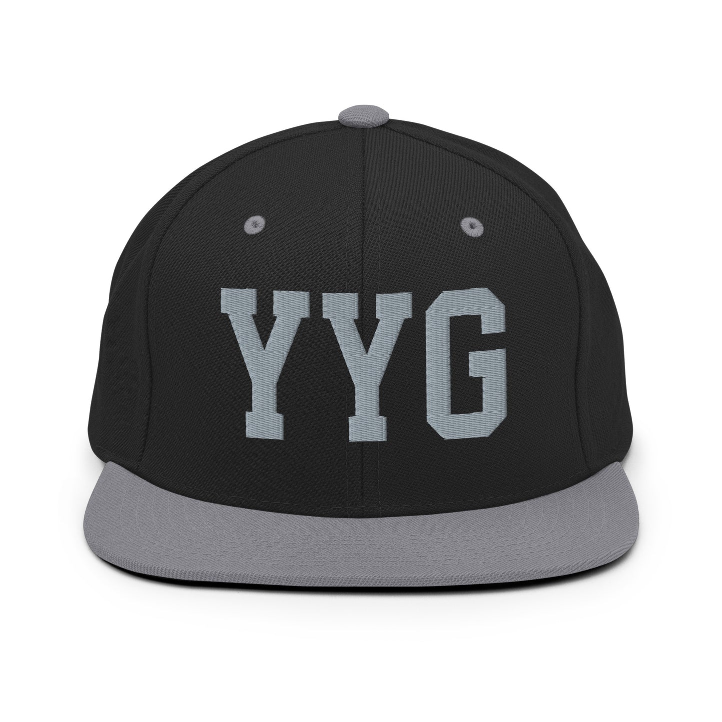 College-Style Classic Snapback Hat • Grey • YYG Charlottetown • YHM Designs - Image 11