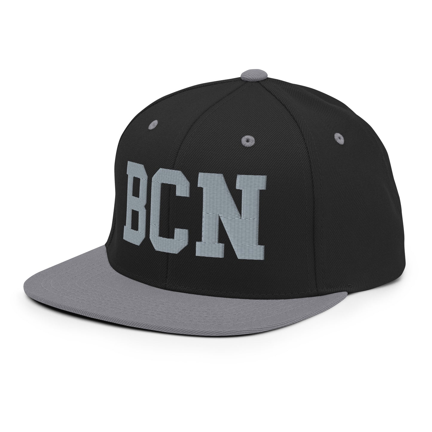 College-Style Classic Snapback Hat • Grey • BCN Barcelona • YHM Designs - Image 01