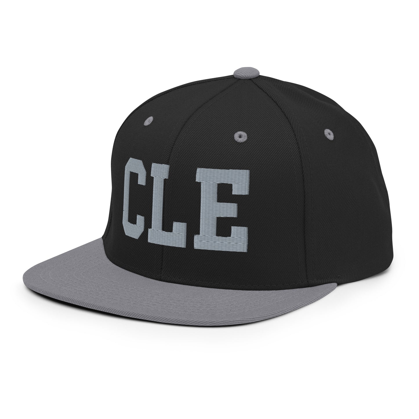 College-Style Classic Snapback Hat • Grey • CLE Cleveland • YHM Designs - Image 01