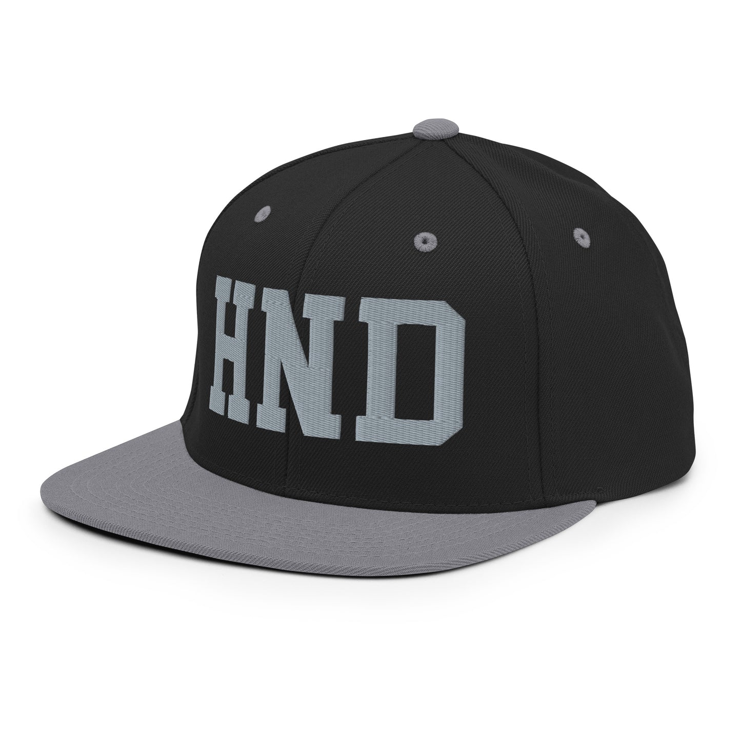 College-Style Classic Snapback Hat • Grey • HND Tokyo • YHM Designs - Image 01