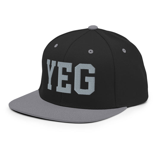 College-Style Classic Snapback Hat • Grey • YEG Edmonton Souvenir • YHM Designs - Image 01