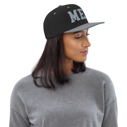 College-Style Classic Snapback Hat • Grey • MEM Memphis Souvenir • YHM Designs - Image 02