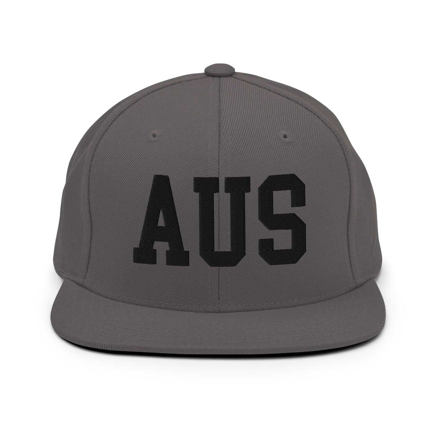 College-Style Classic Snapback Hat • Black • AUS Austin Souvenir • YHM Designs - Image 15