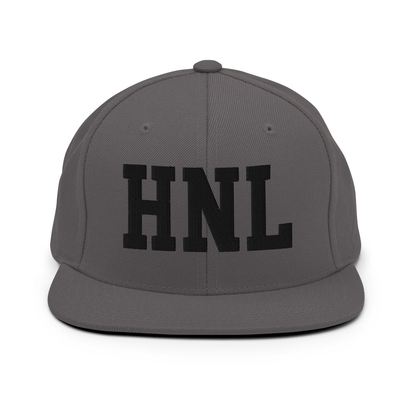 College-Style Classic Snapback Hat • Black • HNL Honolulu Souvenir • YHM Designs - Image 15