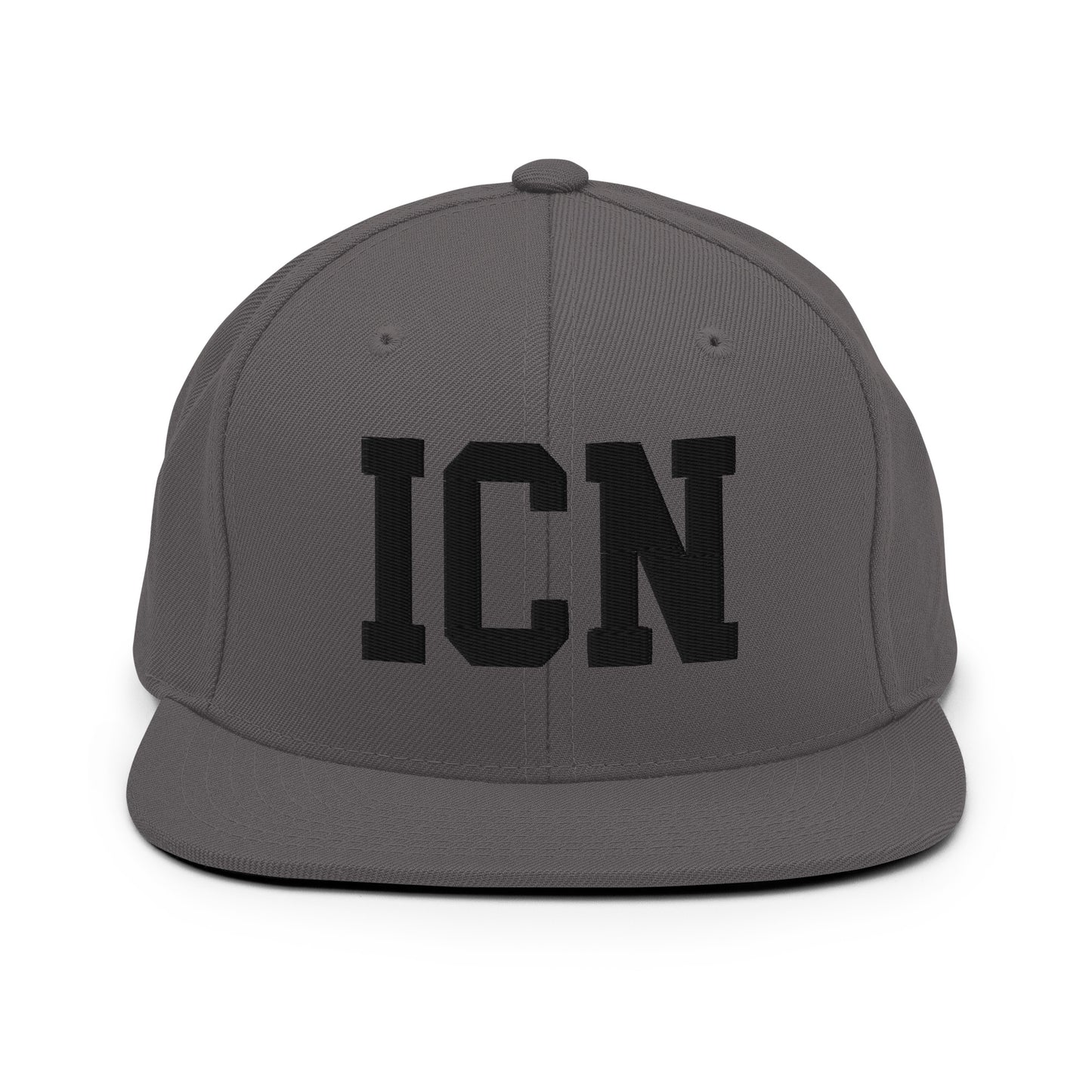 College-Style Classic Snapback Hat • Black • ICN Seoul Souvenir • YHM Designs - Image 15