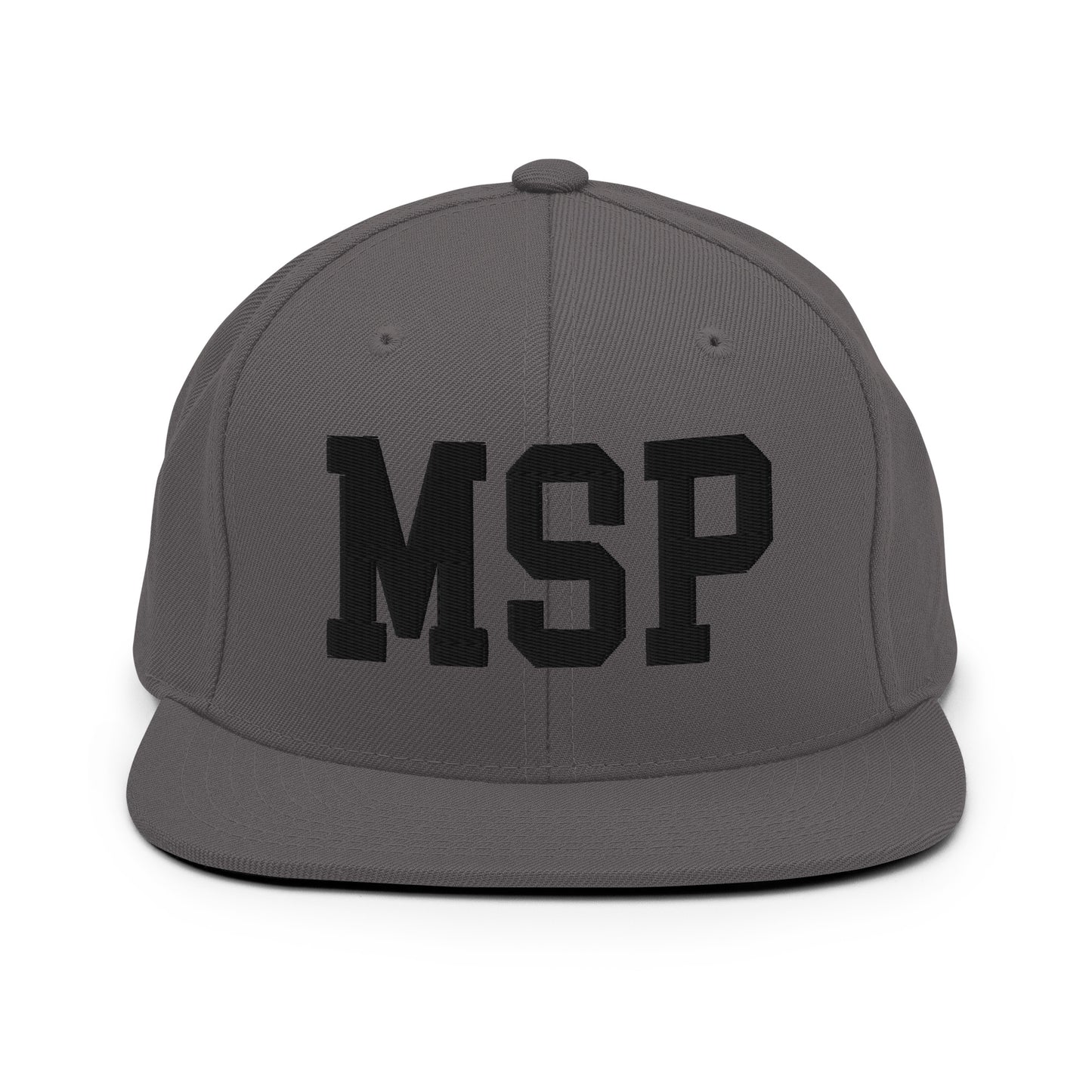 College-Style Classic Snapback Hat • Black • MSP Minneapolis Souvenir • YHM Designs - Image 15