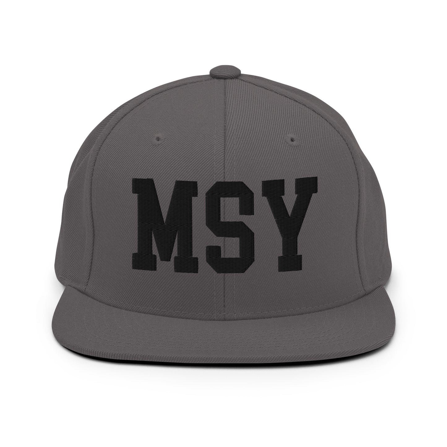 College-Style Classic Snapback Hat • Black • MSY New Orleans Souvenir • YHM Designs - Image 15